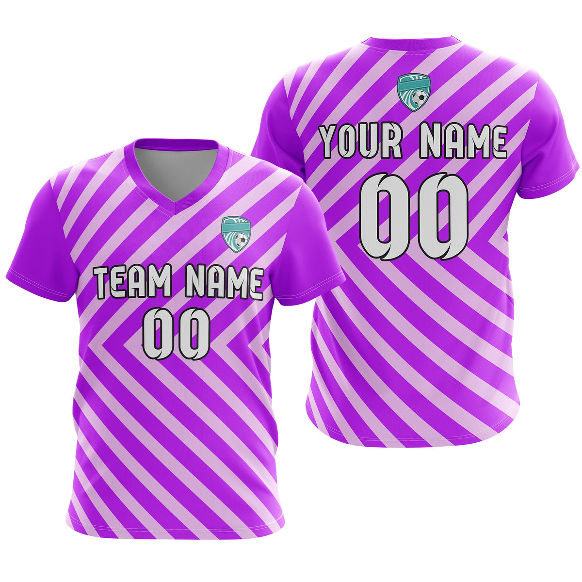 Custom Soccer Swift Stripe V-Neck D3 Sport Tops Jersey