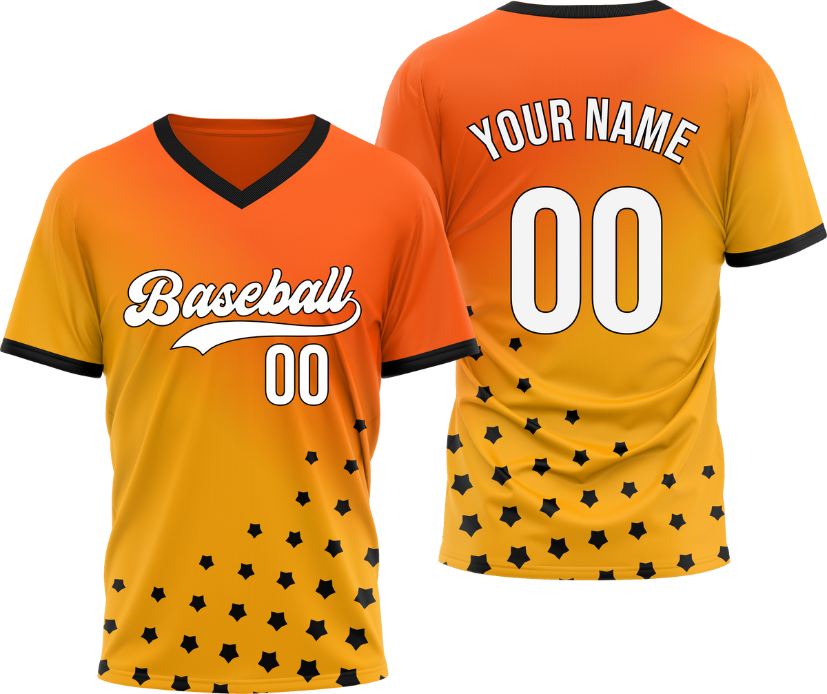 Custom Twilight Stars Baseball Orange Sports Jersey Personalized Uniform with Name &amp; Number