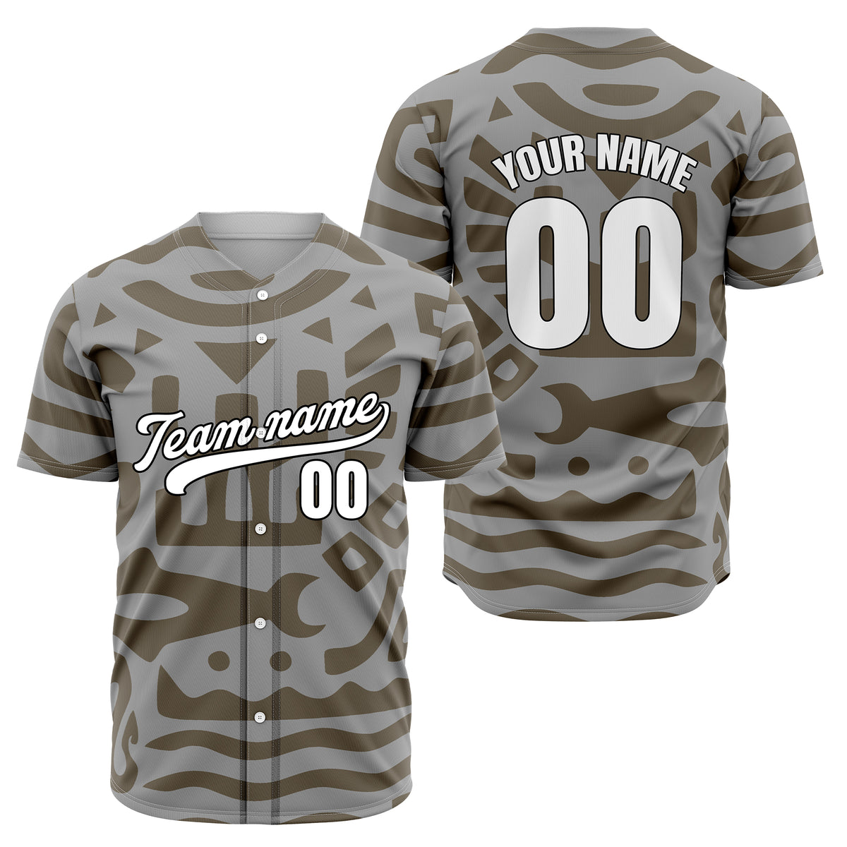 Custom Hawaii Hustle Grey Baseball Sports Jersey Personalized Uniform with Name &amp; Number