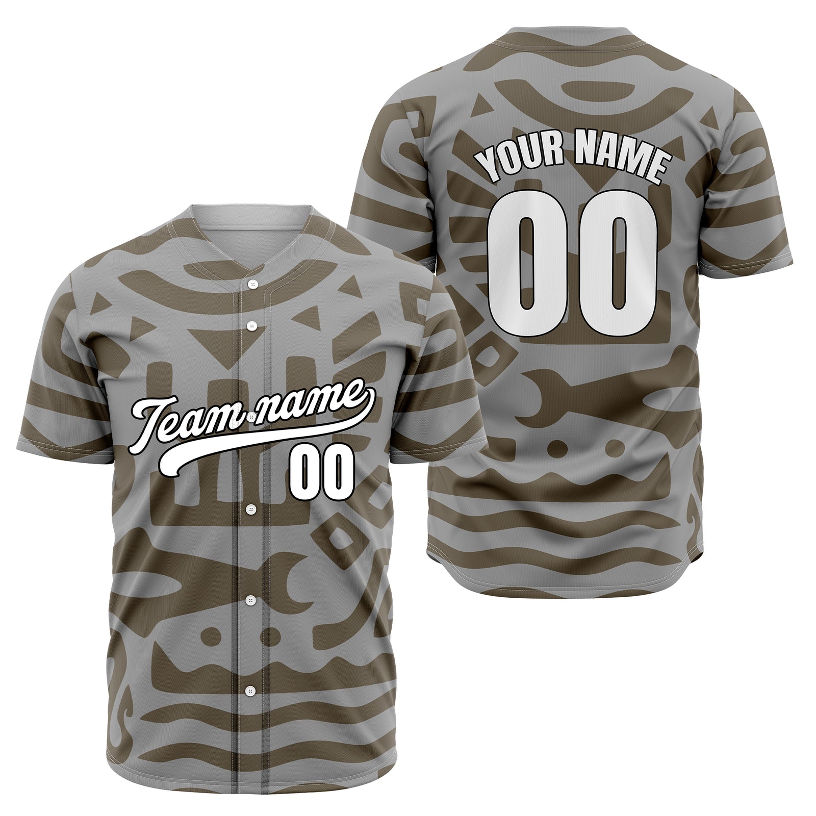 Custom Hawaii Hustle Grey Baseball Sports Jersey Personalized Uniform with Name & Number