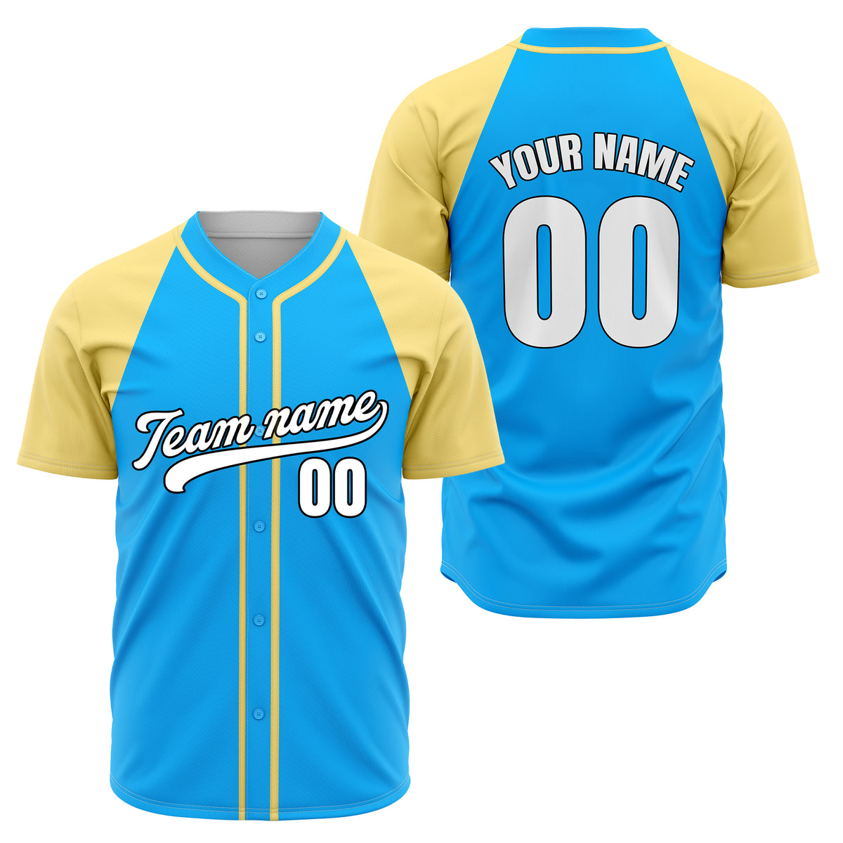Custom Baseline Baseball Blue Sports Jersey Personalized Uniform with Name &amp; Number