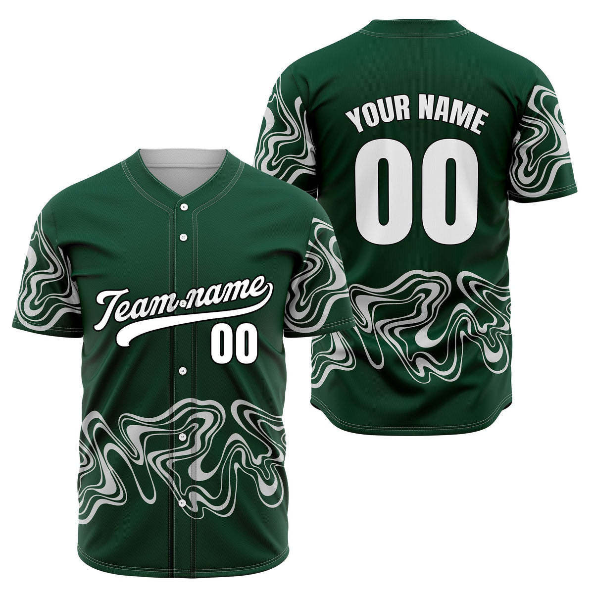 Custom Teal Baseball Wave Sports Jersey Personalized Uniform with Name & Number