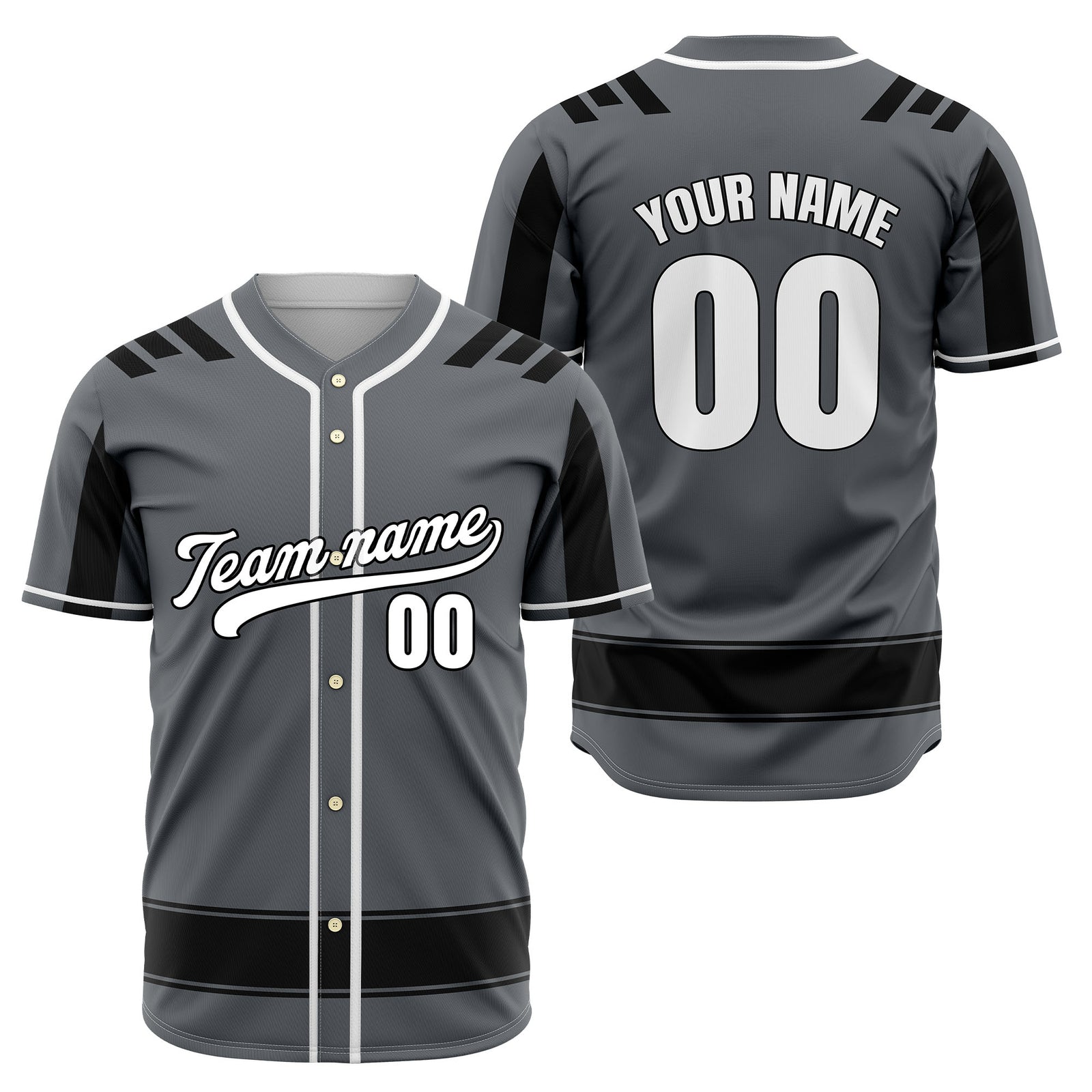 Custom Radiant Strike Grey Raglan Style Baseball Sports Jersey Personalized Uniform with Name & Number