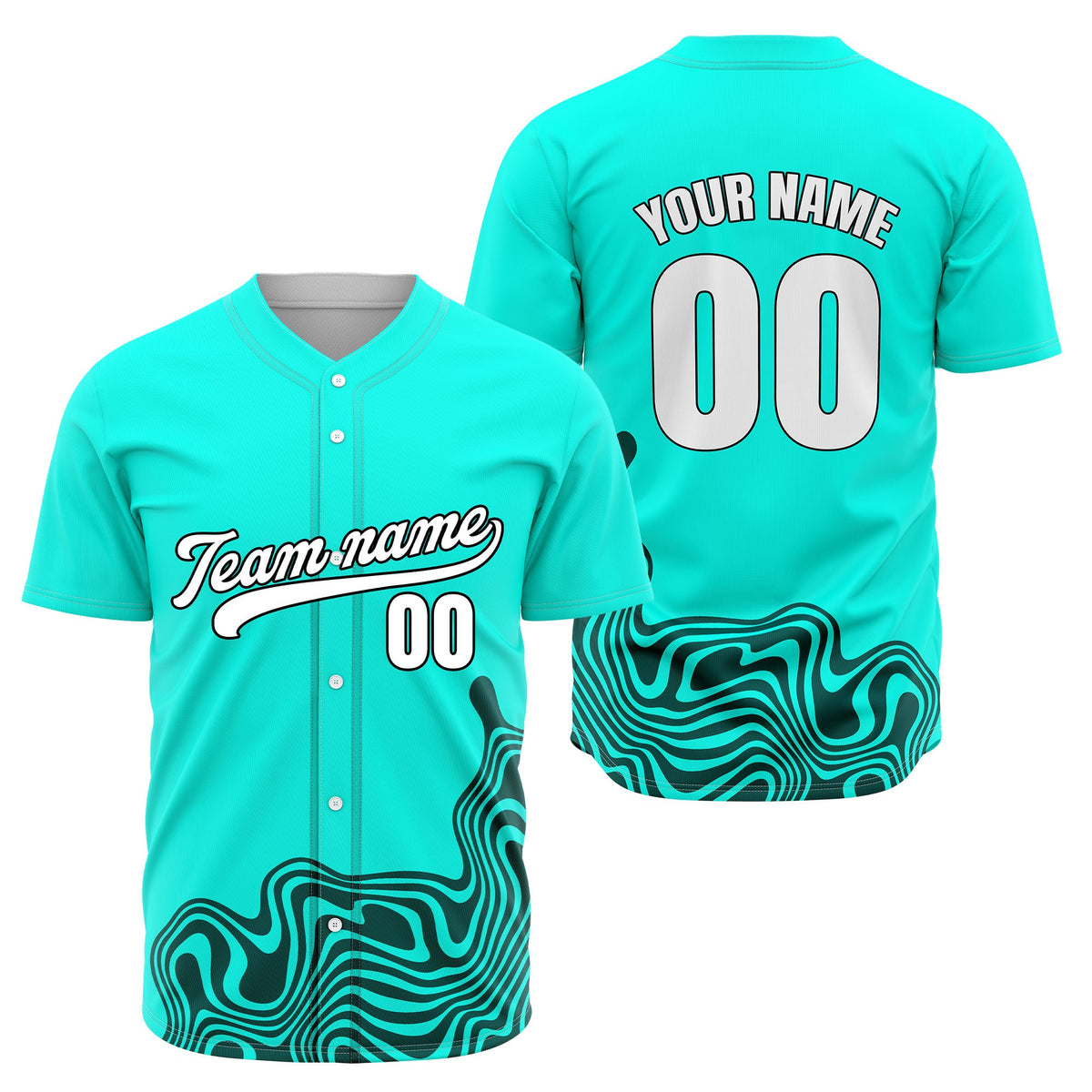 Custom White Baseball Wave Sports Jersey Personalized Uniform with Name & Number