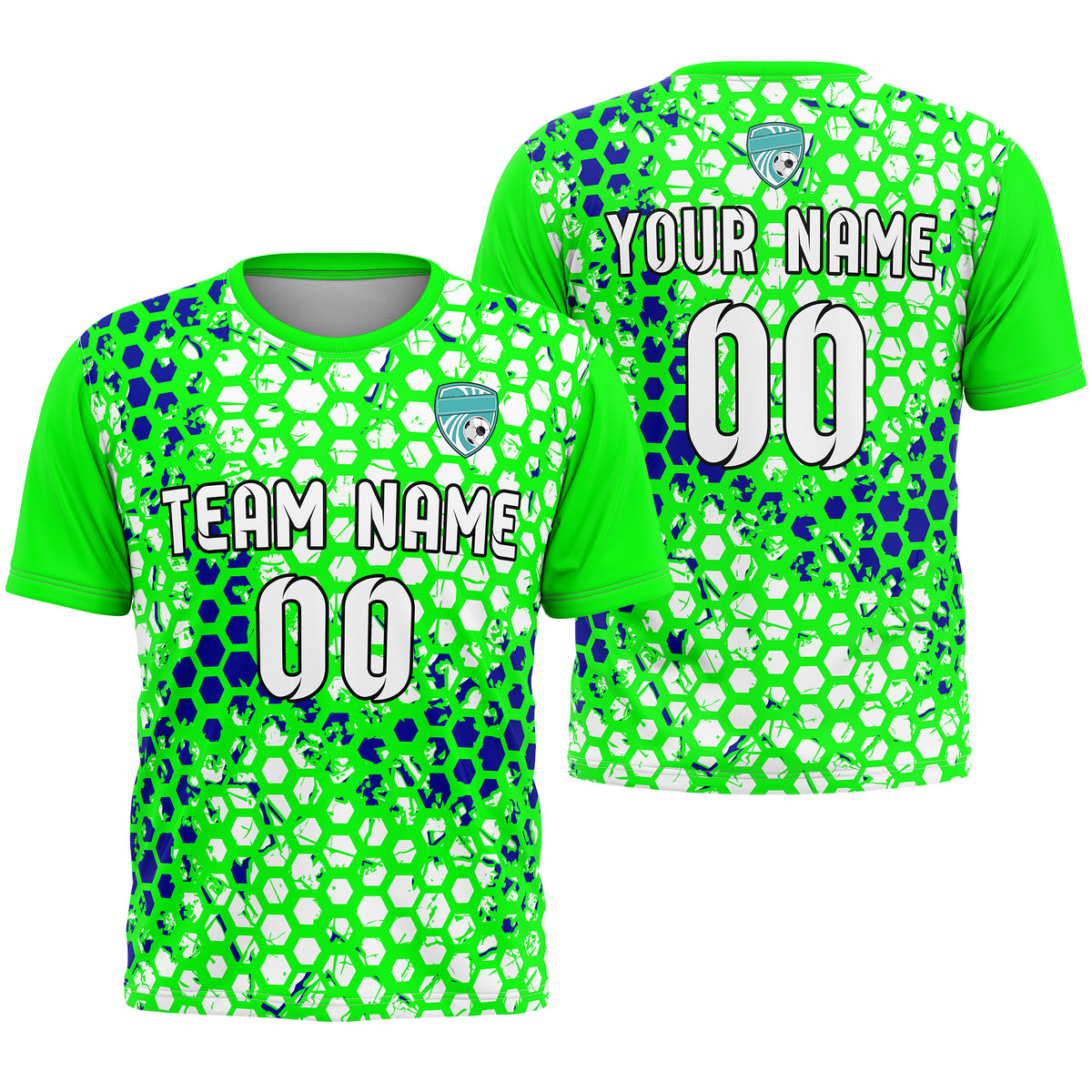 Custom Hex R-Full Pattern Soccer Red Sport Tops Jersey
