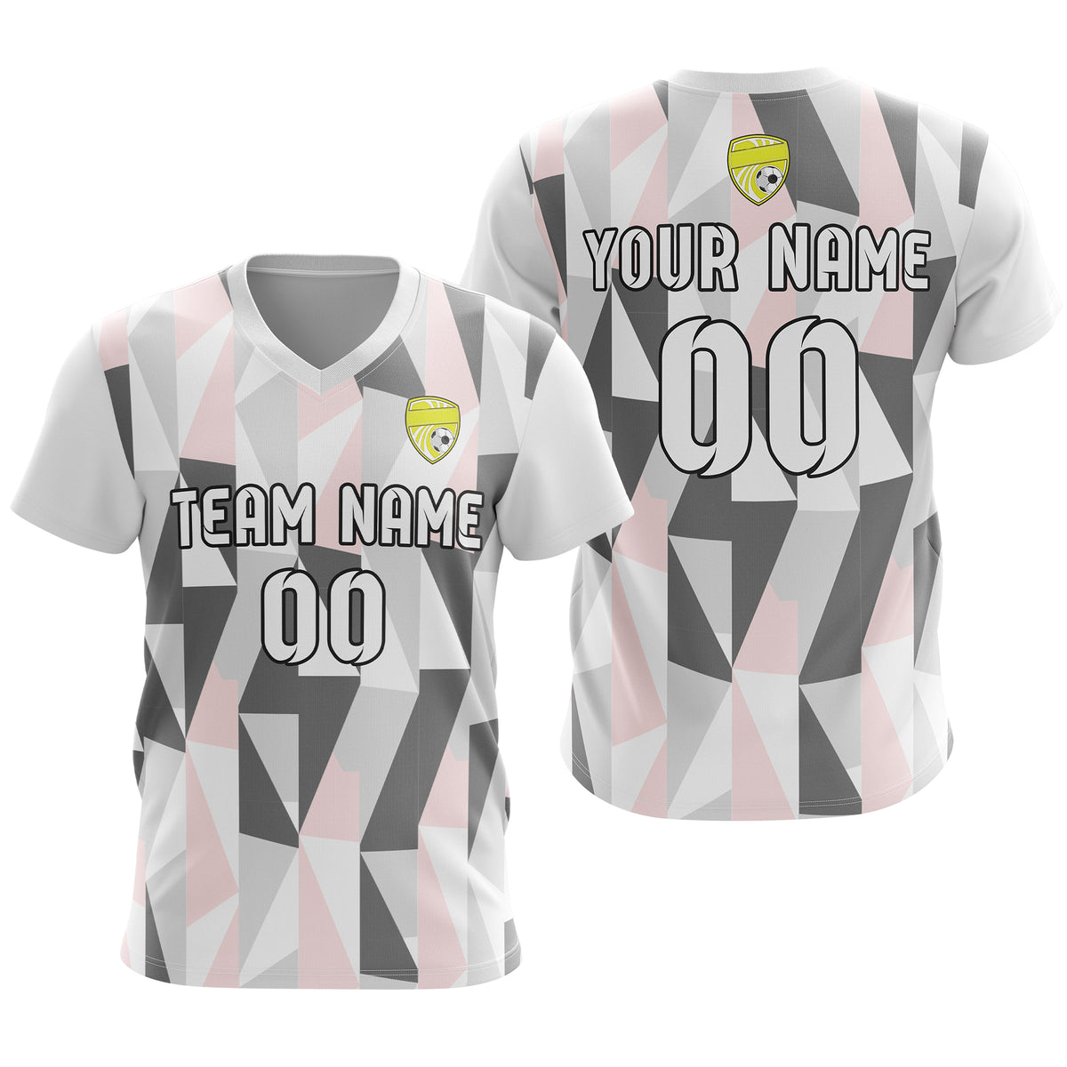 Custom Crystal V-Full Pattern Blue Soccer sport Tops Jersey