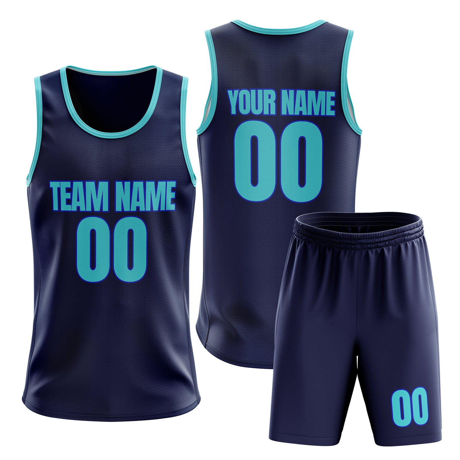 Custom Elite Navy Classic Chest Slash Pattern Reversible Basketball Jersey