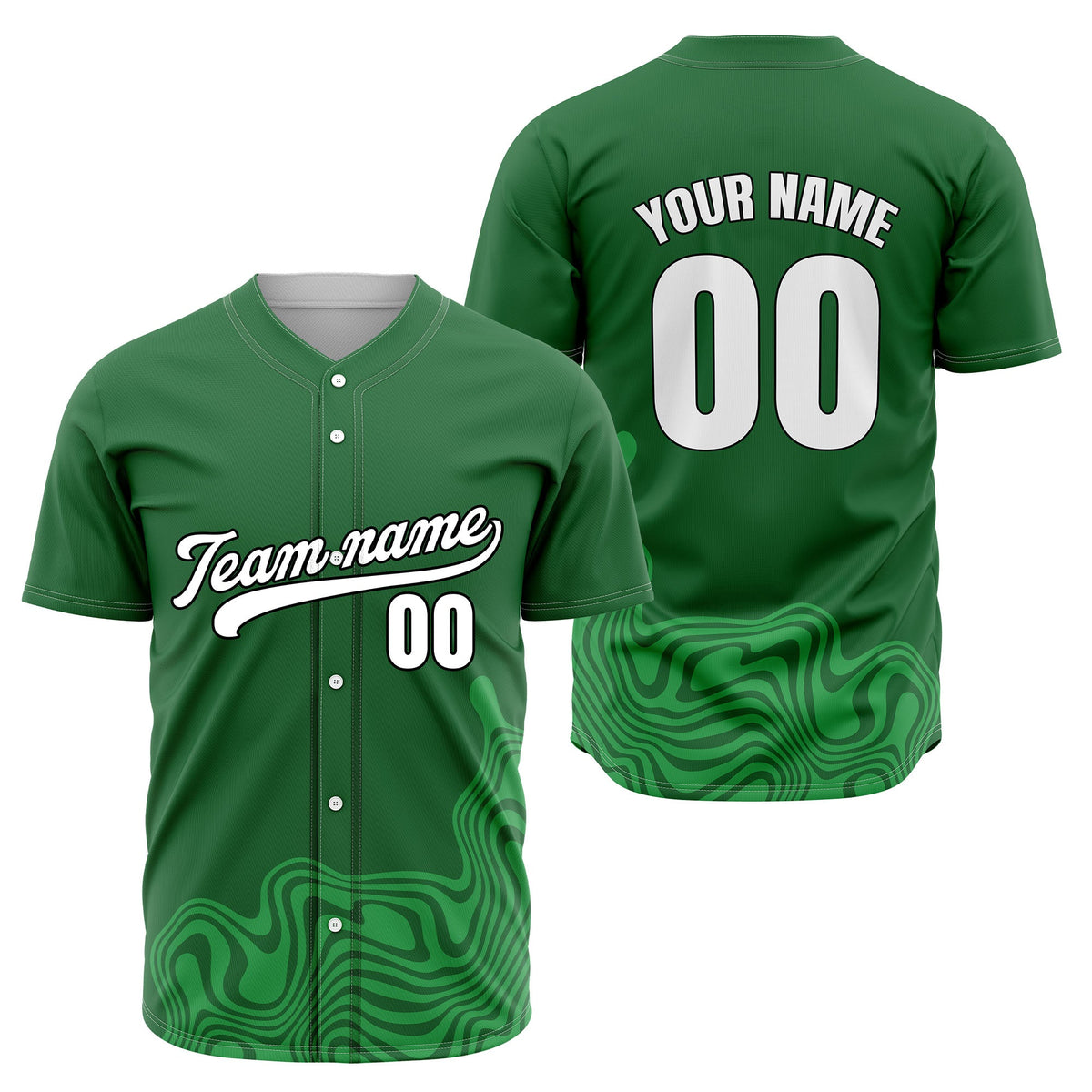 Custom White Baseball Wave Sports Jersey Personalized Uniform with Name & Number