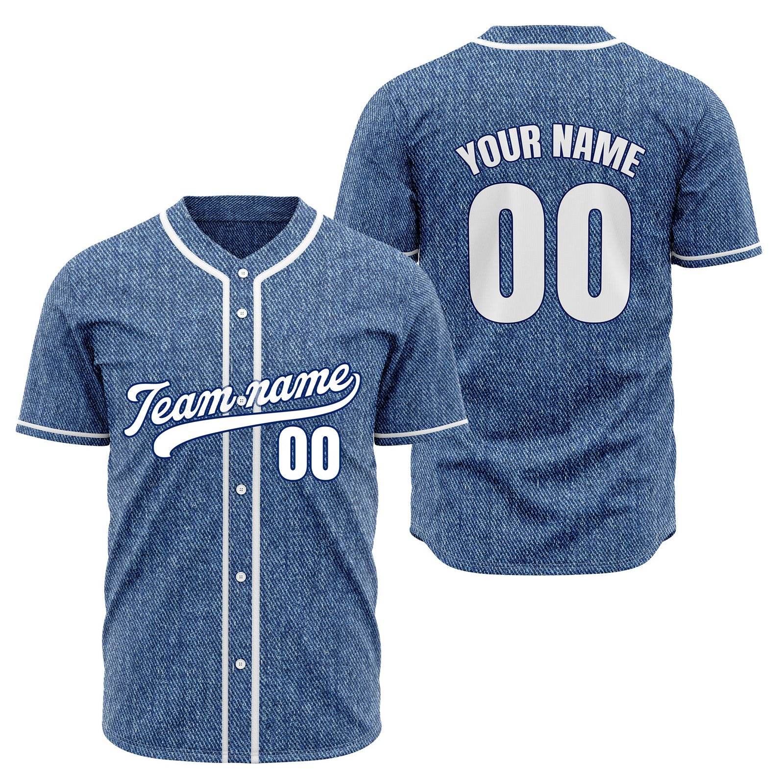 Custom Denim Strike Blue Baseball Sports Jersey Personalized Uniform with Name & Number