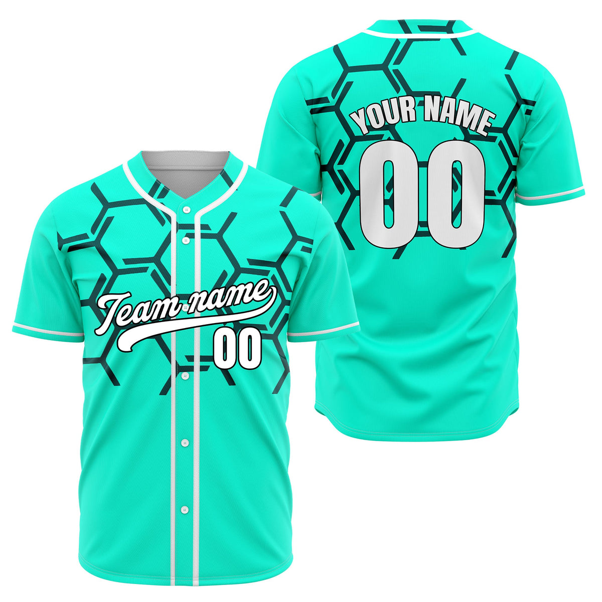 Custom Sting Force Aqua Baseball Sports Jersey Personalized Uniform with Name &amp; Number