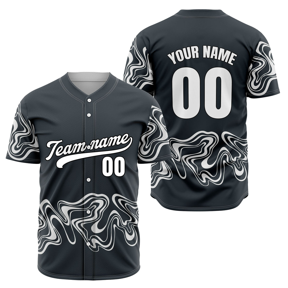 Custom Teal Baseball Wave Sports Jersey Personalized Uniform with Name & Number