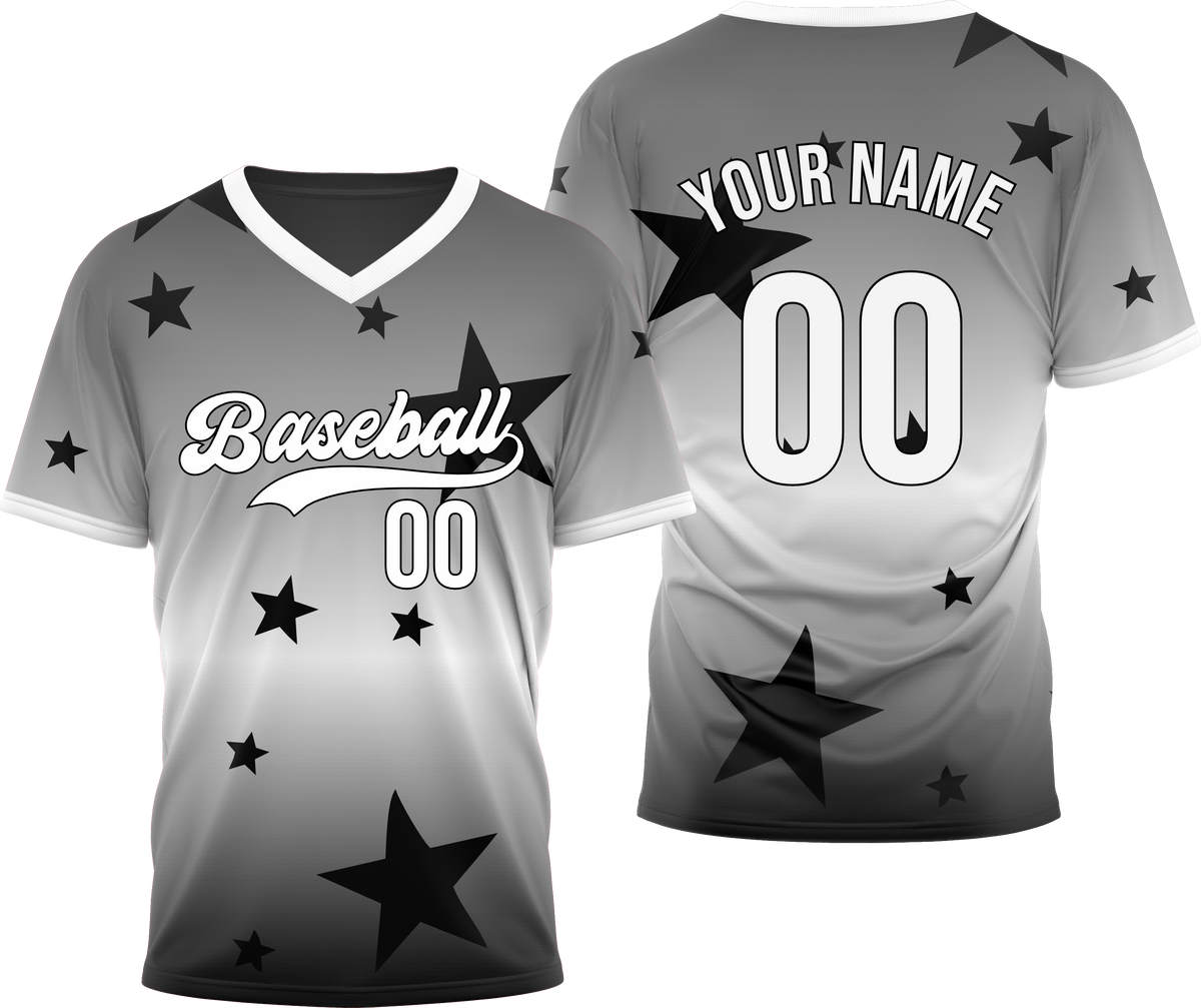 Custom Starfall Gradient Baseball Black Sports Jersey Personalized Uniform with Name &amp; Number