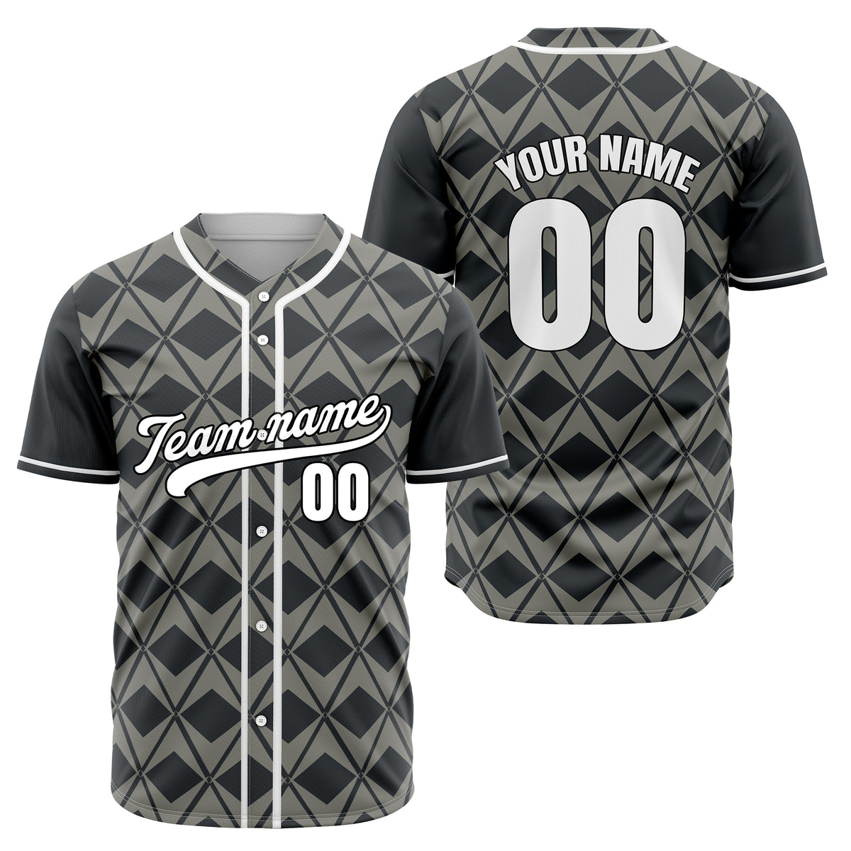 Custom Rhombus Blaze Grey Baseball Sports Jersey Personalized Uniform with Name & Number