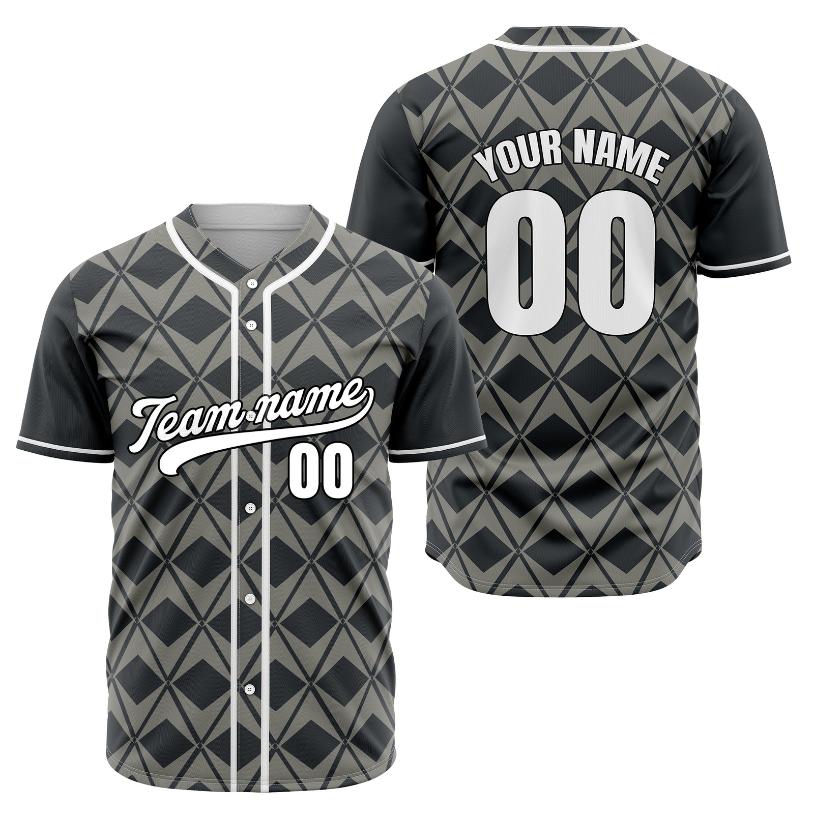 Custom Rhombus Blaze Grey Baseball Sports Jersey Personalized Uniform with Name & Number