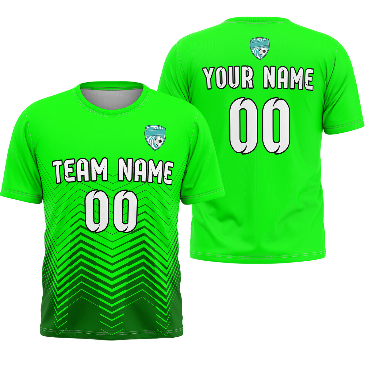 Custom Apex Strike R Side Pattern Neon Green Soccer sport Tops Jersey