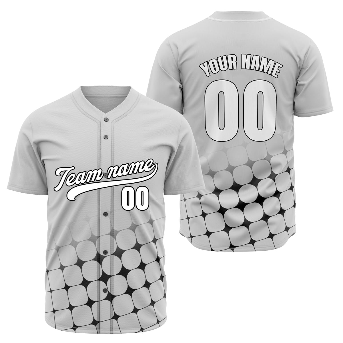 Custom Grid Baseball Grey Sports Jersey Personalized Uniform with Name &amp; Number