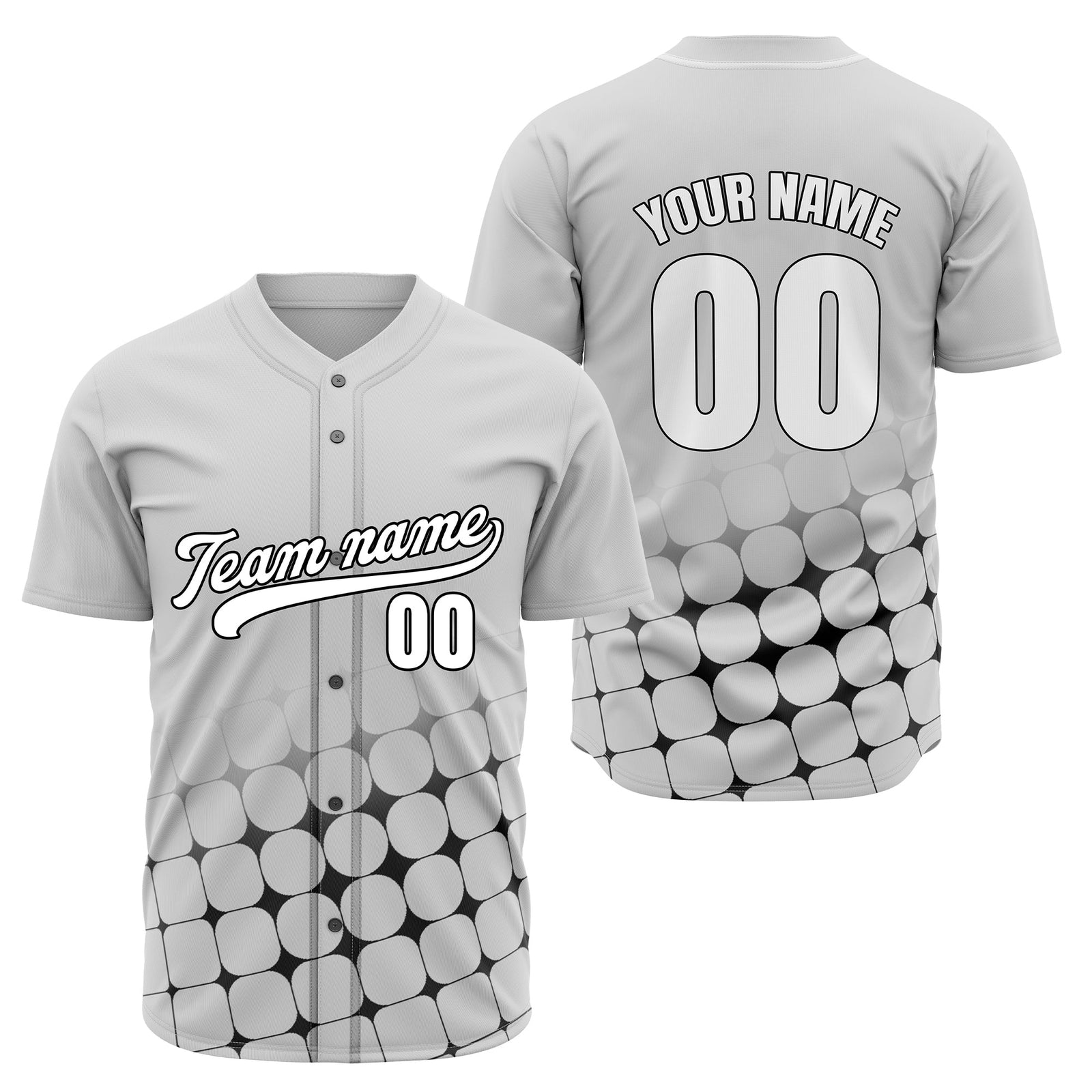 Custom Grid Baseball Grey Sports Jersey Personalized Uniform with Name & Number