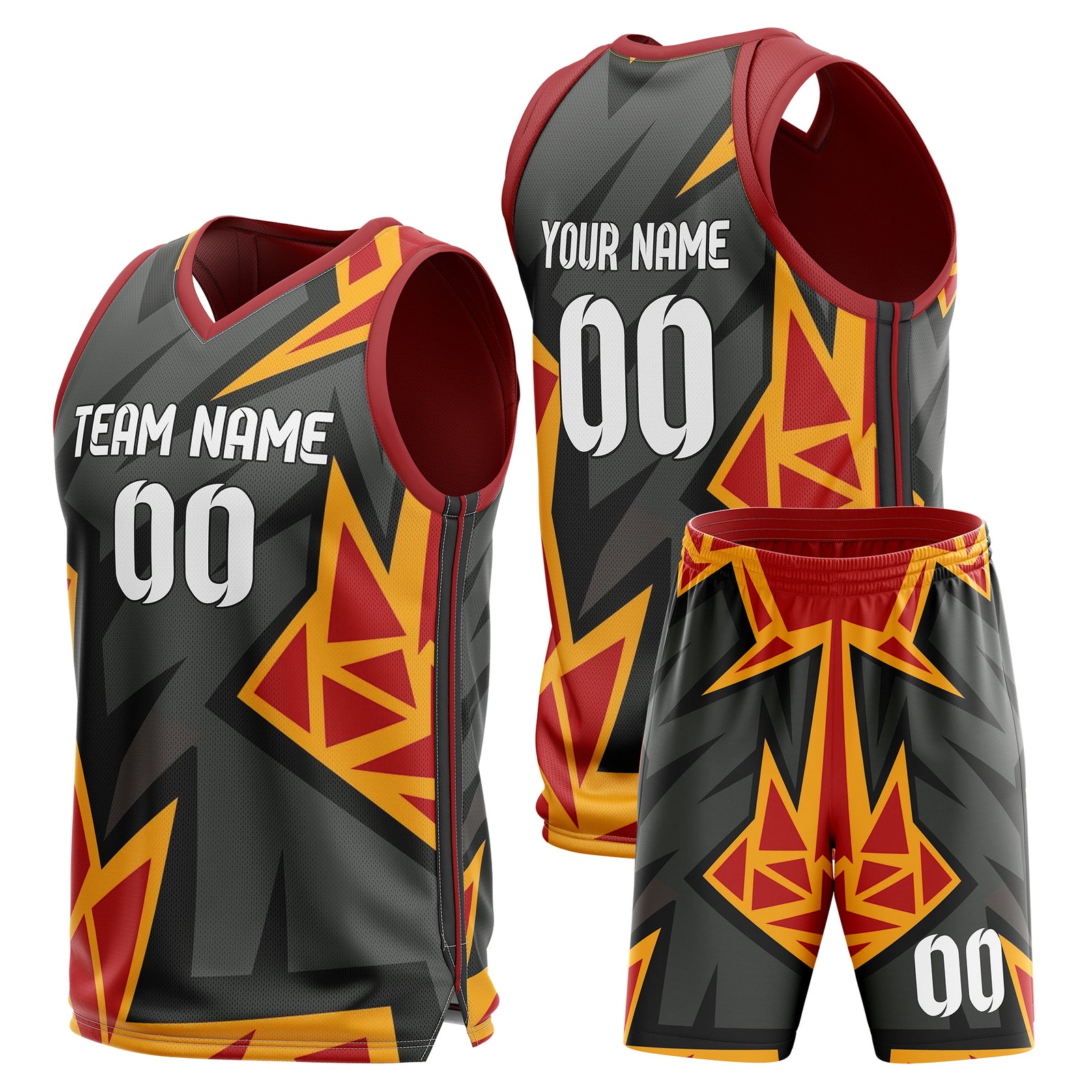 Custom Elite Red Graffiti Pattern Sets Basketball Jersey
