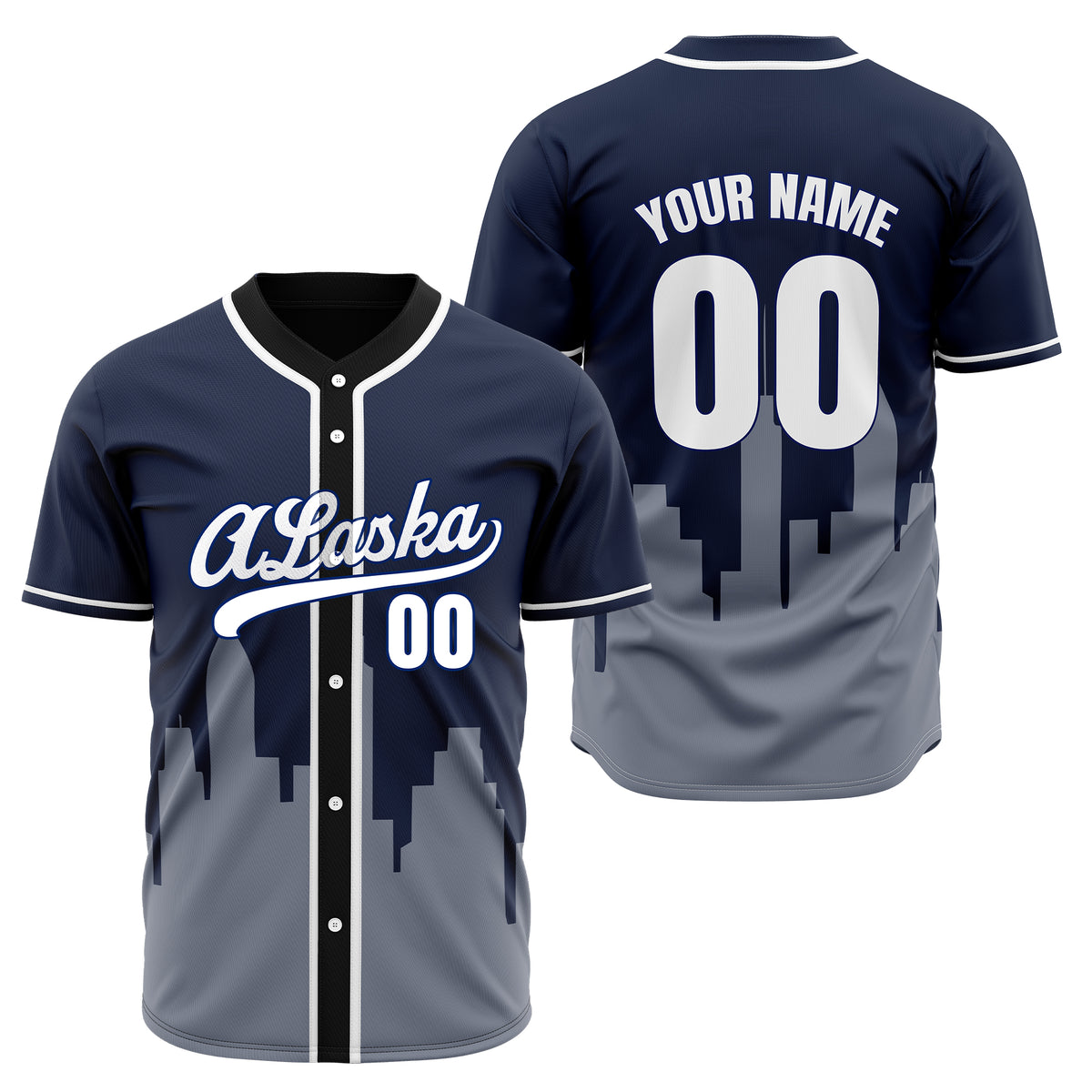 Custom City Horizon Grey Baseball Sports Jersey Personalized Uniform with Name & Number