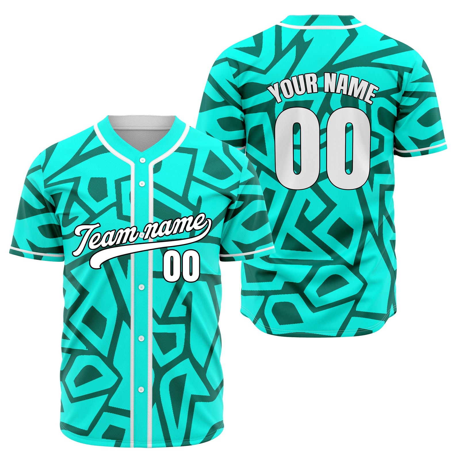 Custom Shadow Rebels Aqua Baseball Sports Jersey Personalized Uniform with Name & Number