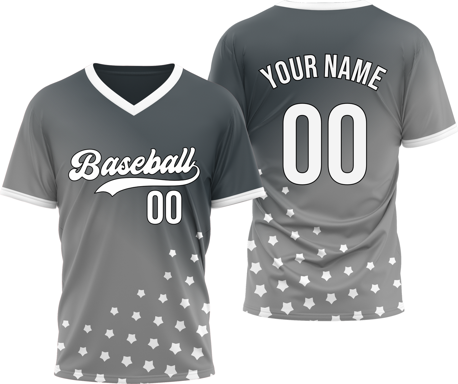 Custom Twilight Stars Baseball White Sports Jersey Personalized Uniform with Name & Number