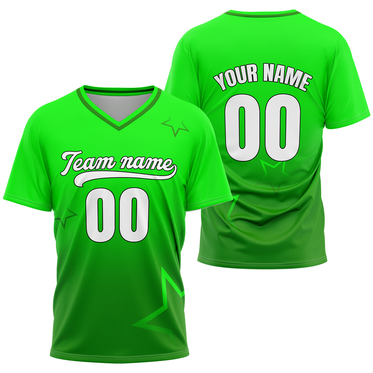 Custom Star Gradient Baseball White Sports Jersey Personalized Uniform with Name & Number