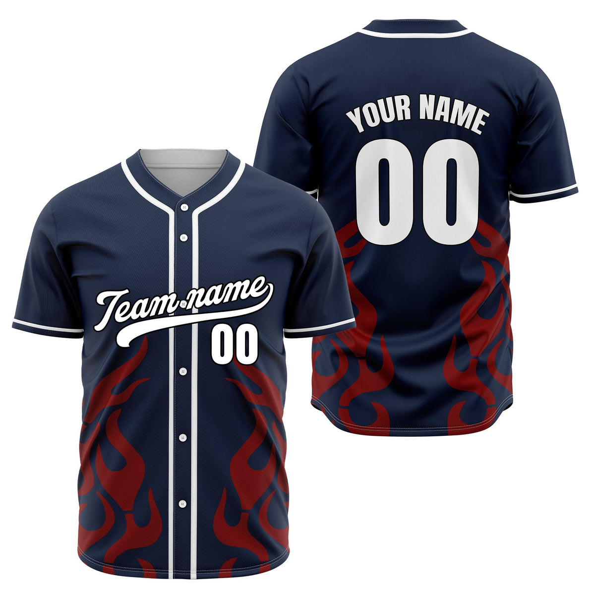 Custom Shadow Flames Aqua Baseball Sports Jersey Personalized Uniform with Name & Number