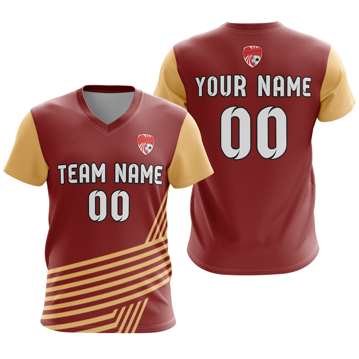 Custom V-Neck Side Pattern D4 Rapid Line Soccer Sport Tops Jersey