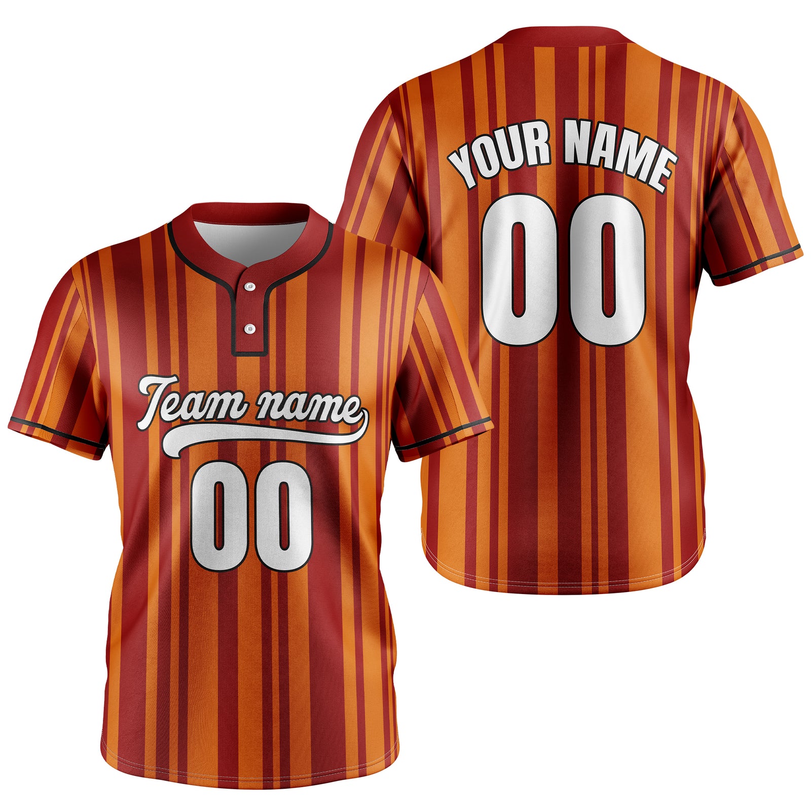 Custom Stripe Fusion Yellow Baseball Sports Jersey Personalized Uniform with Name & Number