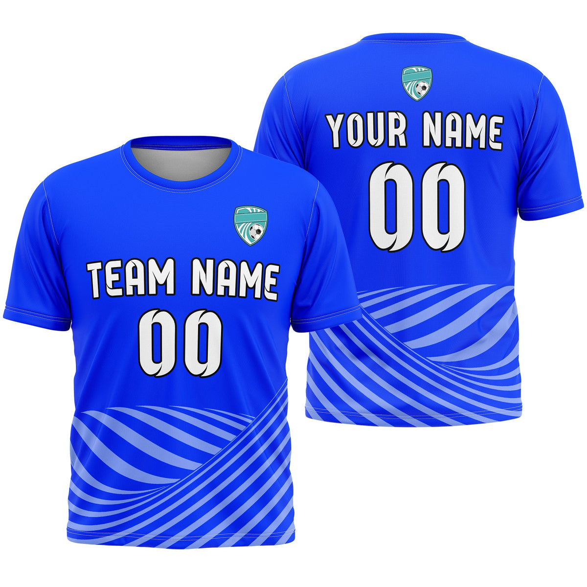 Custom Soccer R Stripes D4 SurgeLine Aqua Sports Tops Jersey
