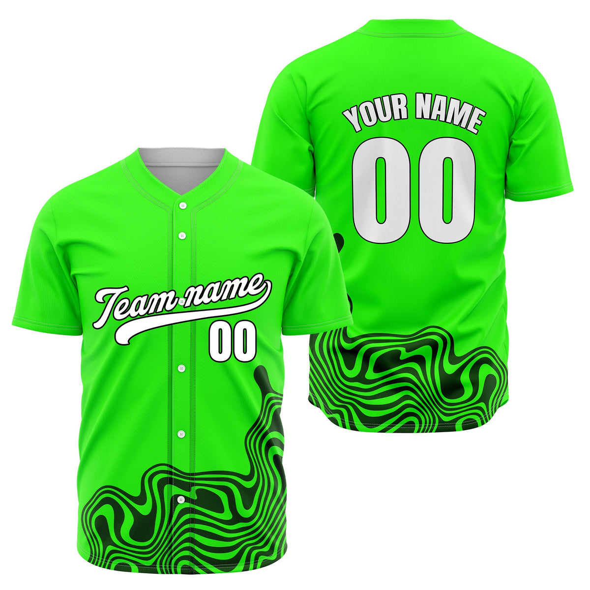 Custom White Baseball Wave Sports Jersey Personalized Uniform with Name & Number