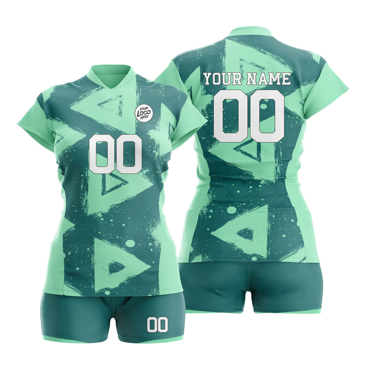 Custom Personalized D3 Graffiti Pattern Volleyball Jersey with Name, Number & Team Logo