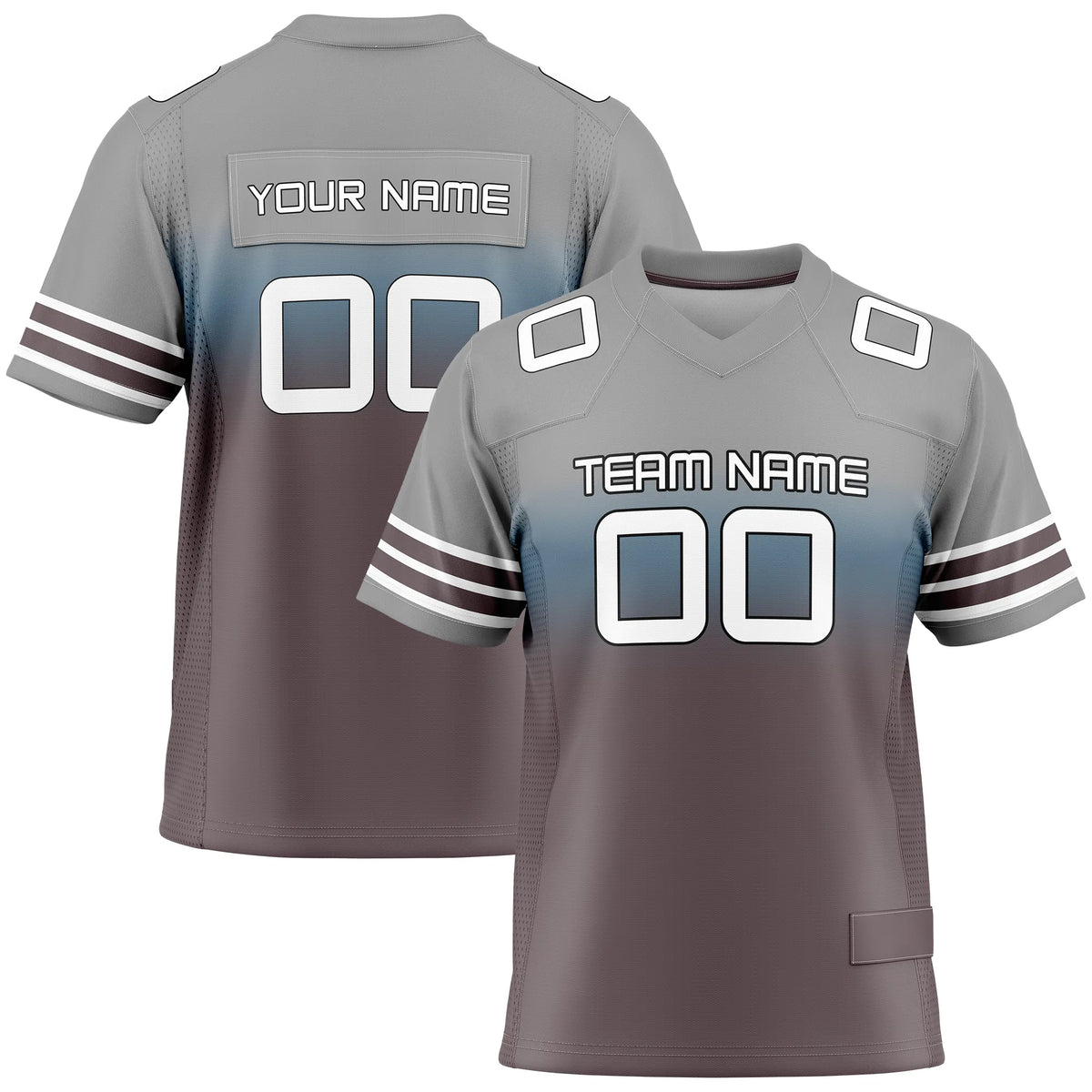 Custom Personalized D1 Gradient Fashion Flag Football Jersey with Name, Number & Team Logo