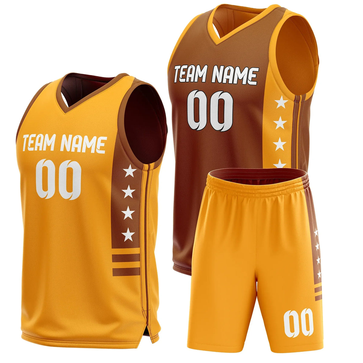 Custom Side Star Reversible Sports Jersey Personalized Uniform with Name & Number