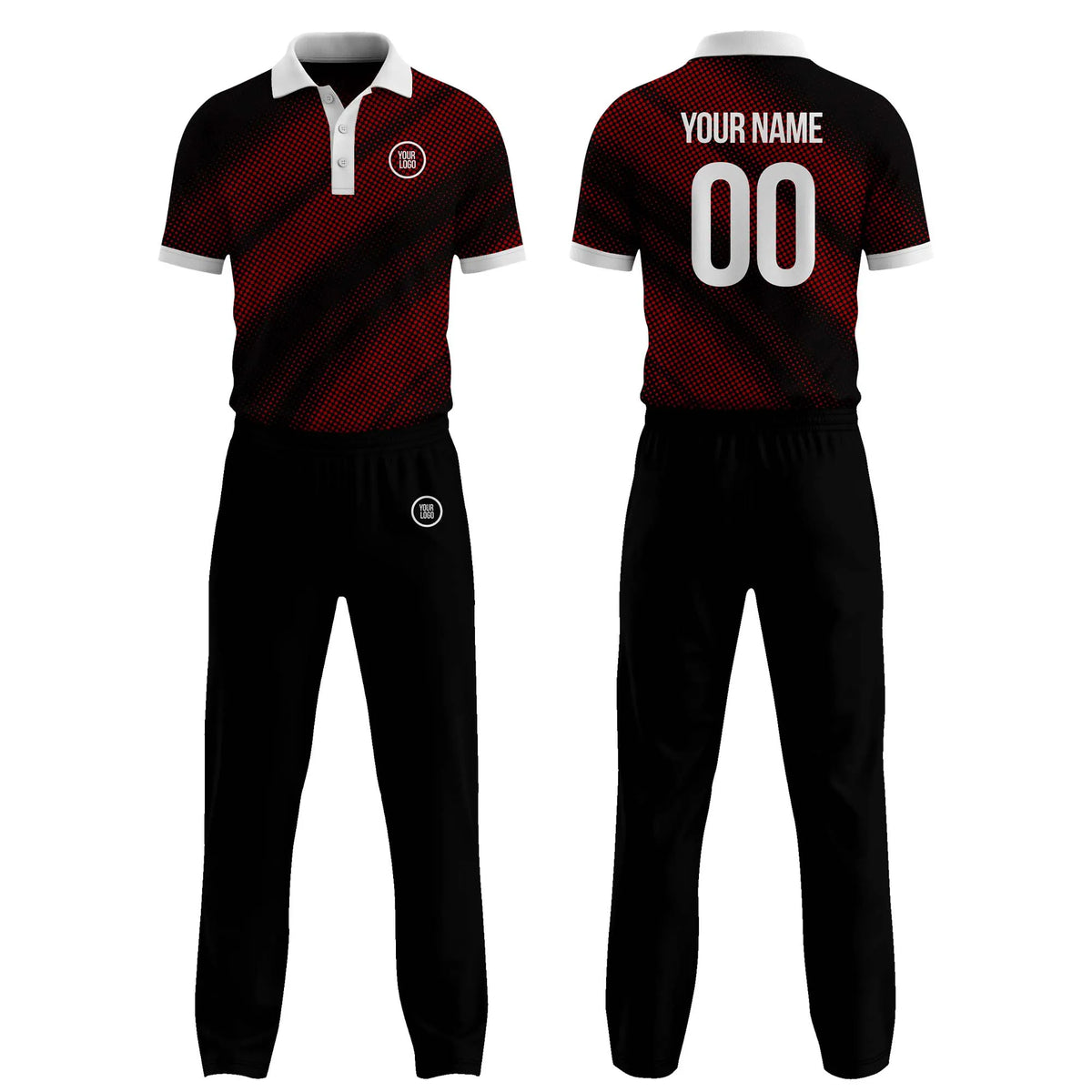Custom Personalized D5 Abstract Pattern Cricket Kit with Name, Number & Team Logo