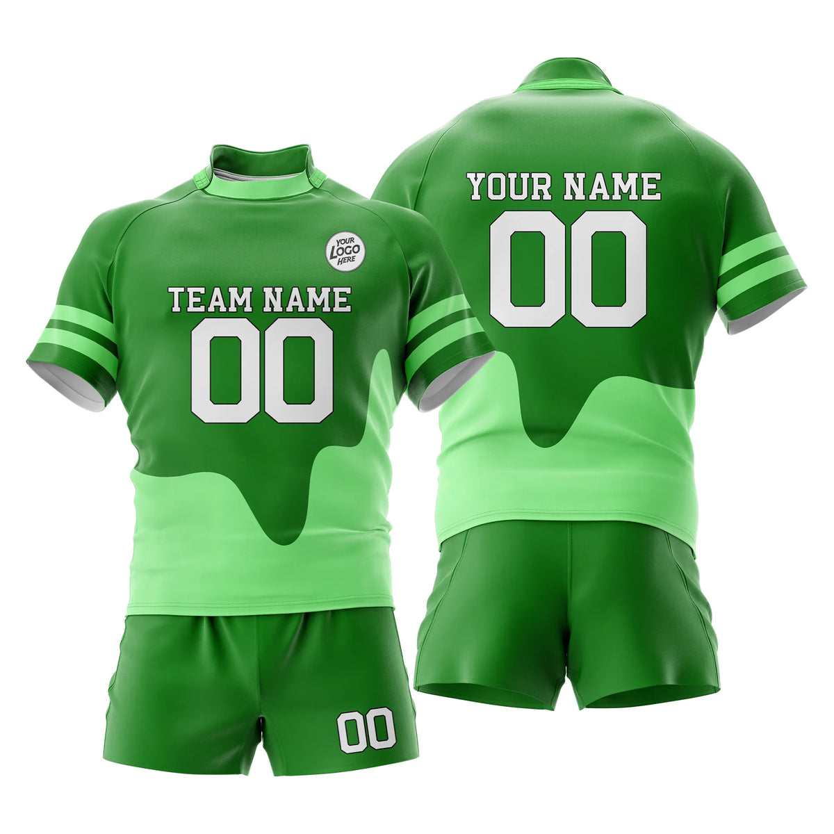 Custom Personalized D4 Split Fashion Rugby Jersey with Name, Number & Team Logo