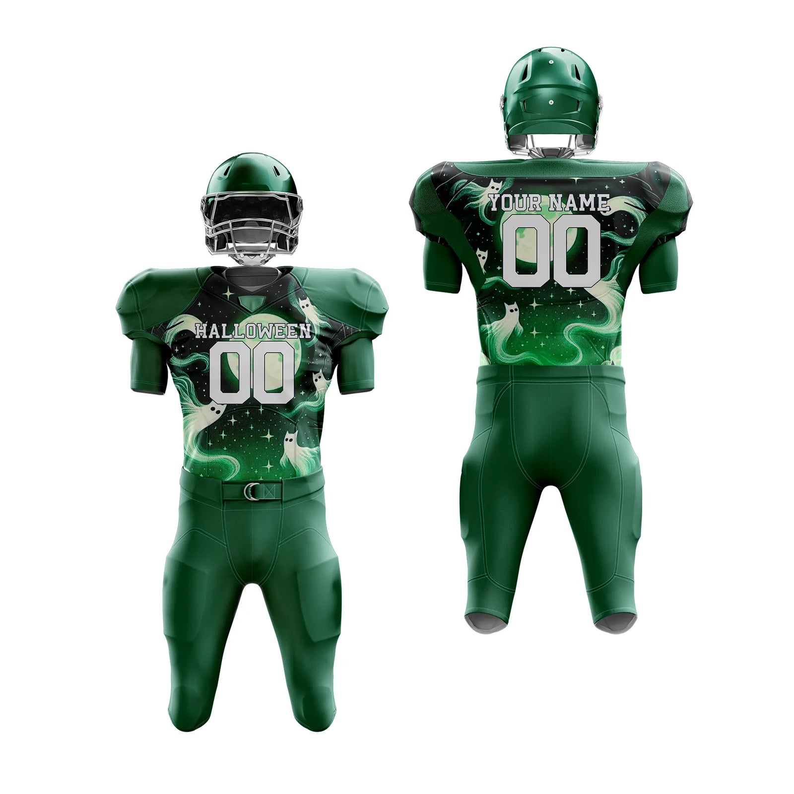 Custom Boo Starry Night Halloween American Football Jersey Personalized Uniform with Name & Number