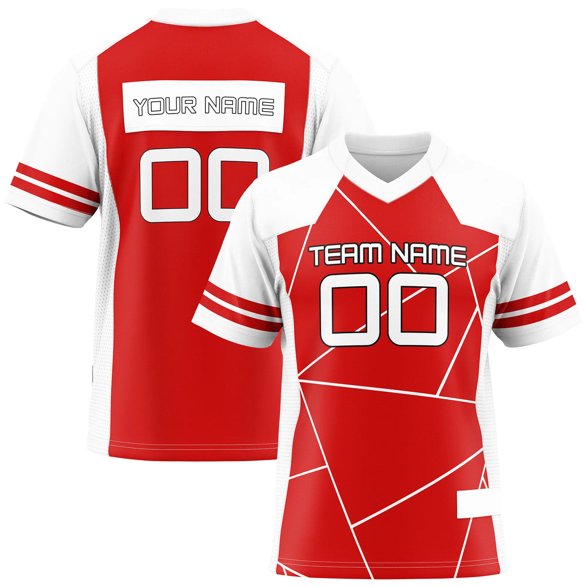 Custom Personalized D3 Color Block Flag Football Jersey with Name, Number & Team Logo