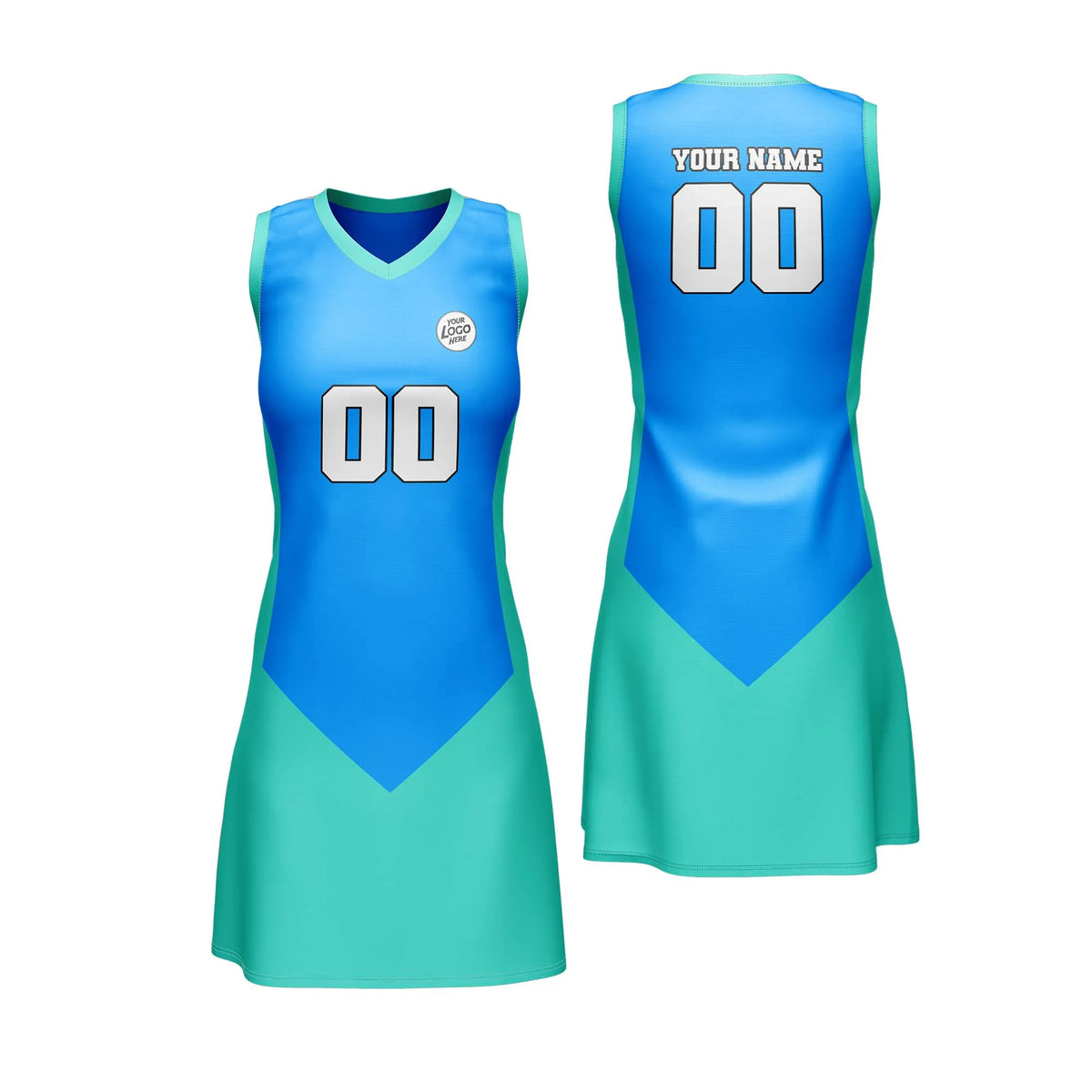 Custom Personalized D5 Split Fashion Netball Jersey with Name, Number & Team Logo