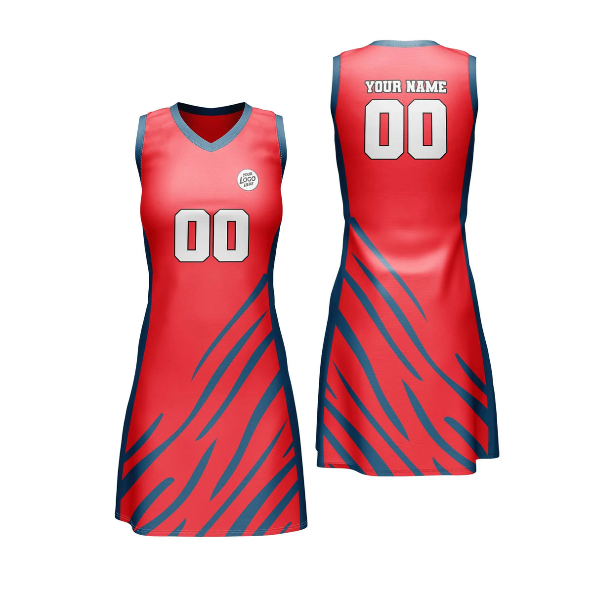 Custom Personalized D5 Stripe Fashion Netball Jersey with Name, Number & Team Logo