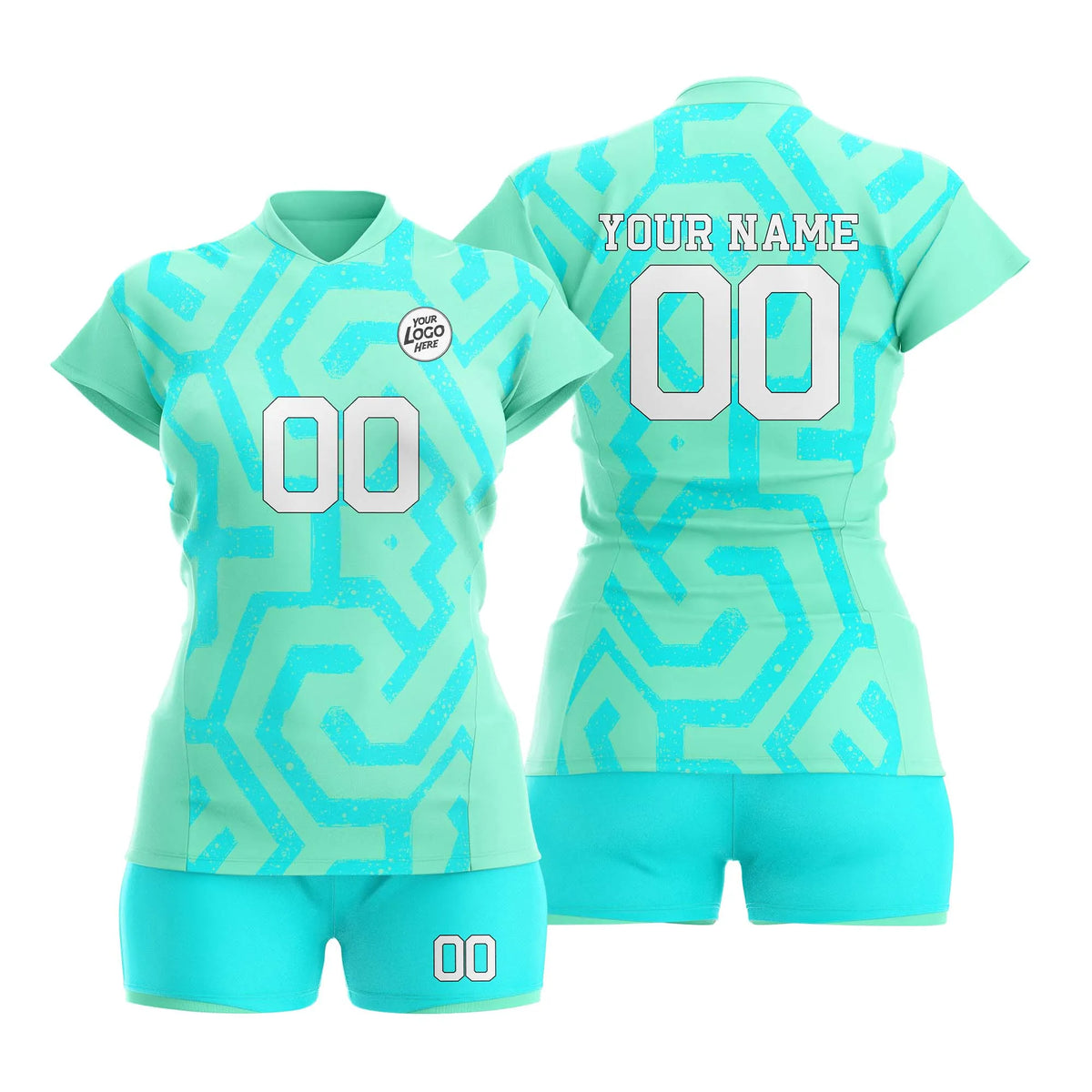 Custom Personalized D2 Graffiti Pattern Volleyball Jersey with Name, Number & Team Logo