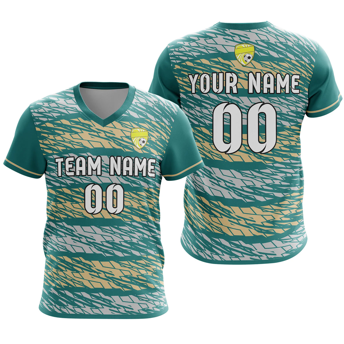 Custom V-Full Pattern D2 Soccer Jersey Personalized Football Uniform with Name & Number