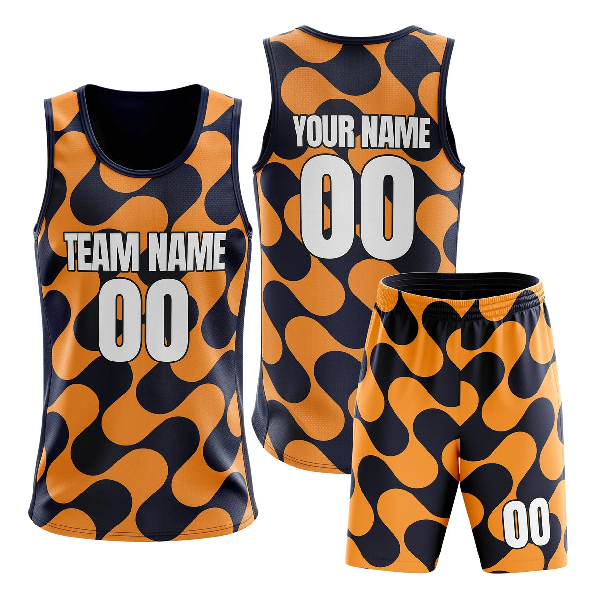 Custom Colour Block Set Amber Fusion Sports Jersey Personalized Uniform with Name & Number