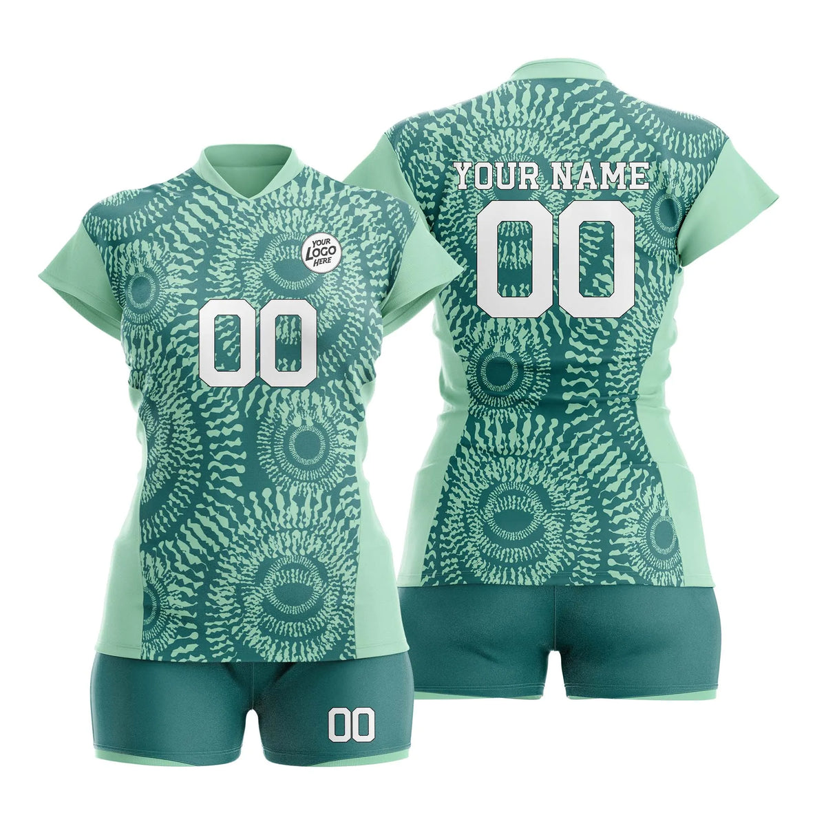 Custom Personalized D5 Retro Pattern Volleyball Jersey with Name, Number & Team Logo