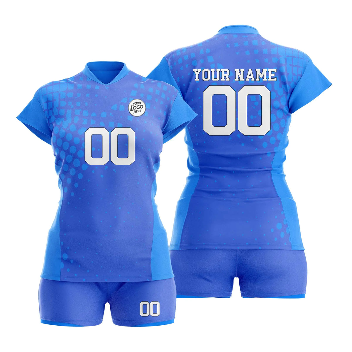 Custom Personalized D3 Retro Pattern Volleyball Jersey with Name, Number & Team Logo