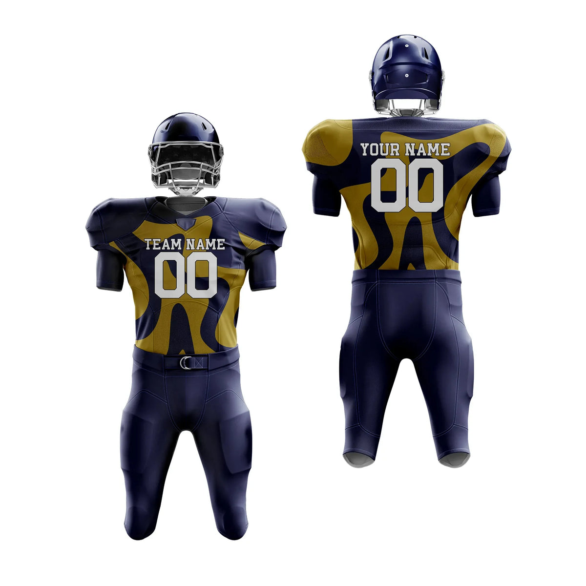 Custom Personalized D2 Full Pattern American Football Jersey with Name, Number & Team Logo