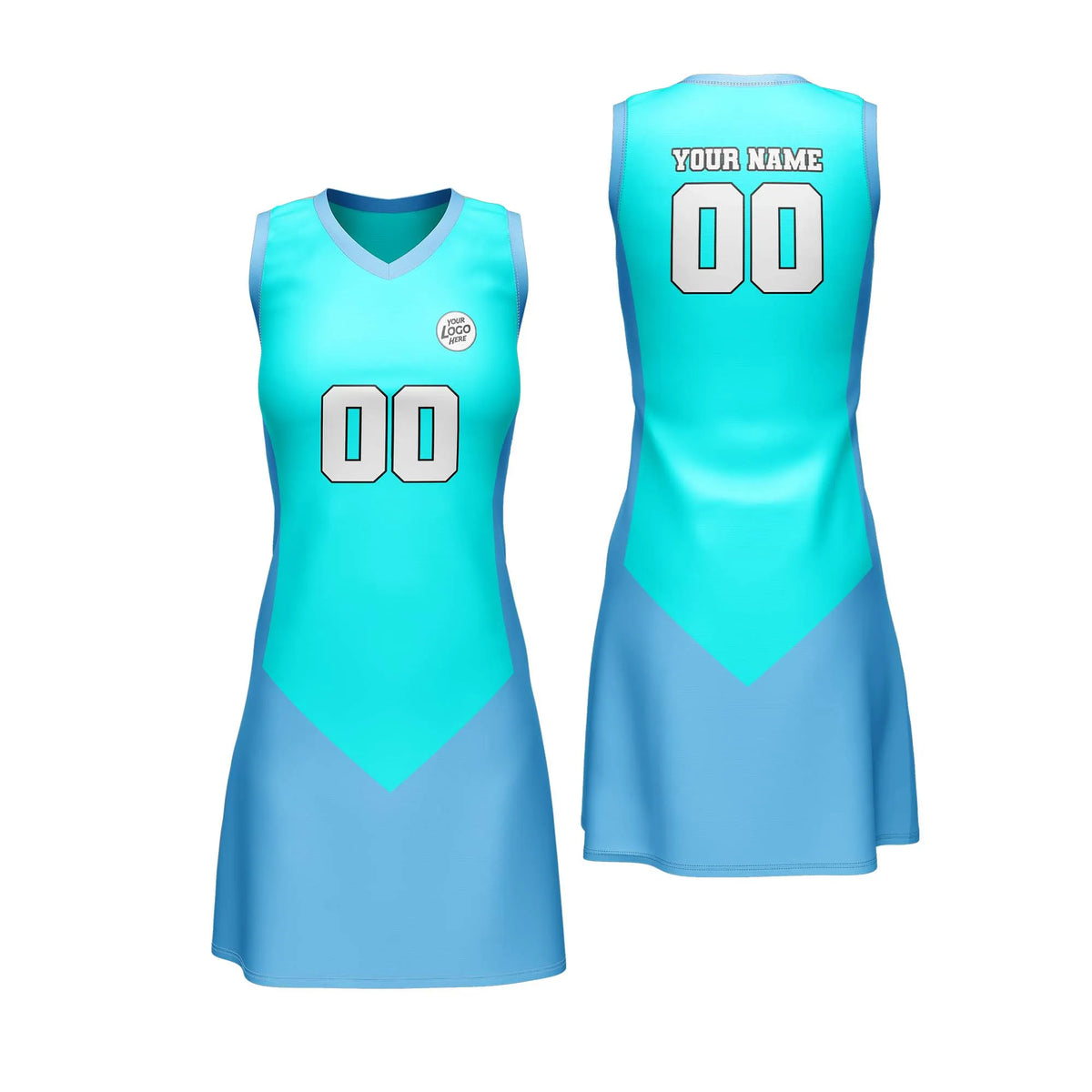 Custom Personalized D5 Split Fashion Netball Jersey with Name, Number &amp; Team Logo
