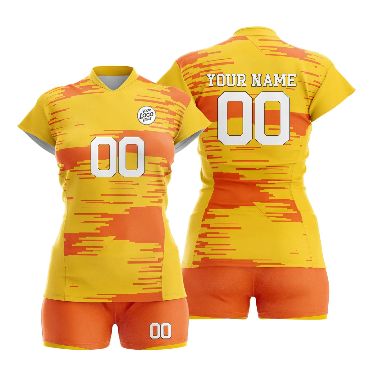 Custom Personalized D4 Full Pattern Volleyball Jersey with Name, Number & Team Logo