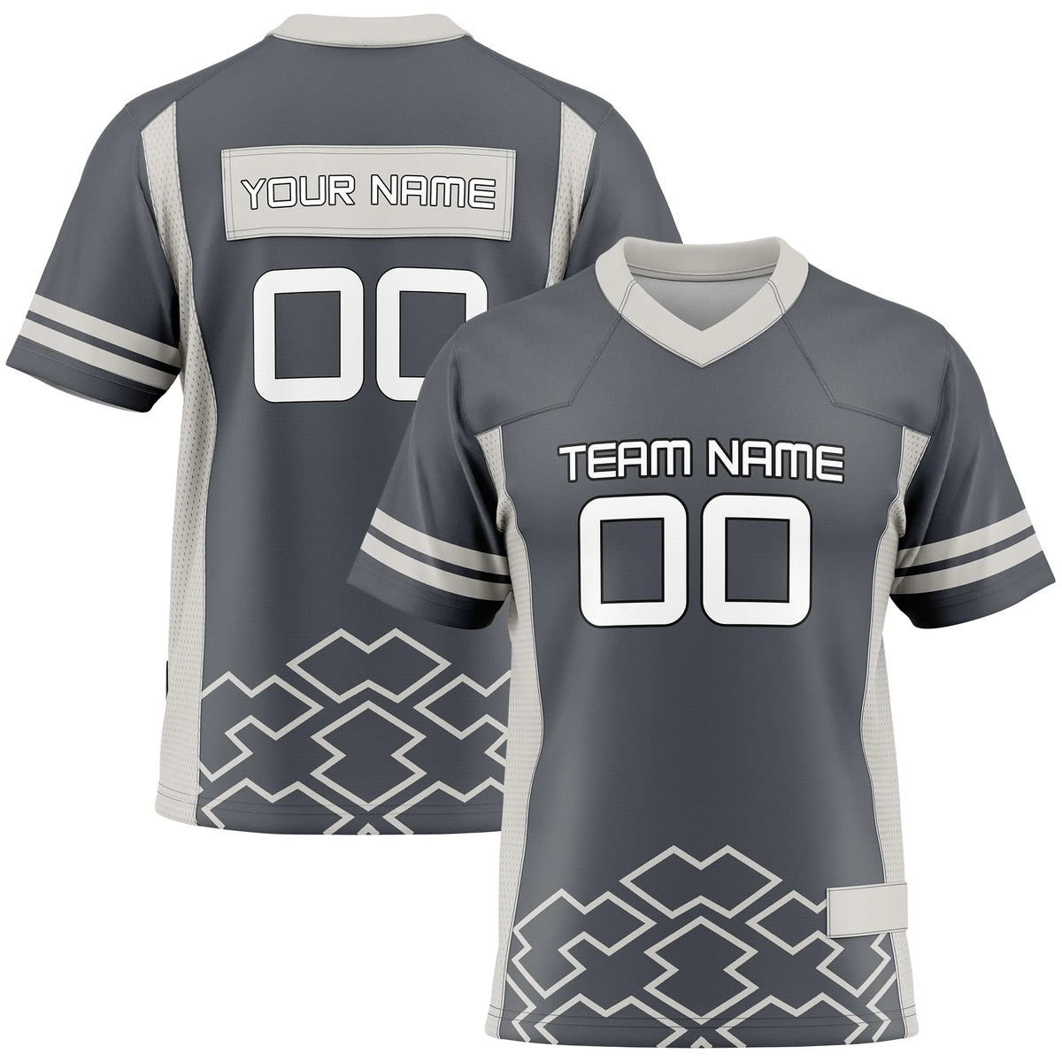 Custom Personalized D2 Color Block Flag Football Jersey with Name, Number & Team Logo