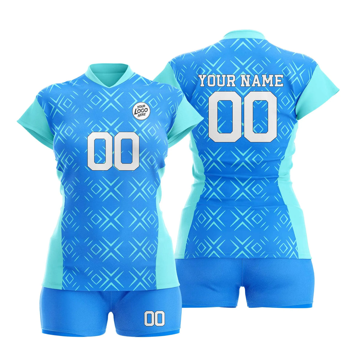 Custom Personalized D1 Abstract Pattern Volleyball Jersey with Name, Number & Team Logo